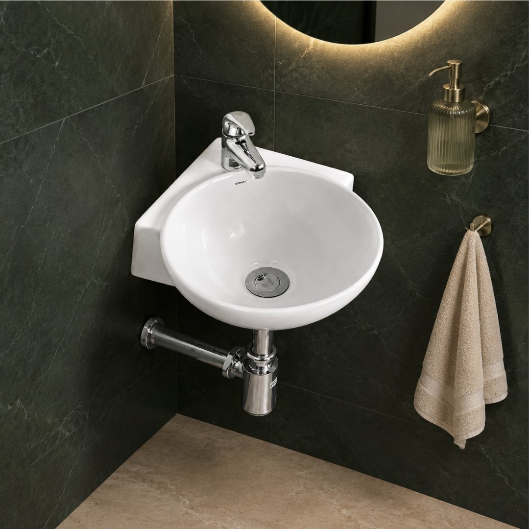 Corner 14 Wall Hung Basin - My Home Studio